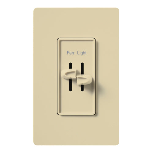 Lutron Skylark Dual Fan/Light Control, 300W, 120V, Fully Variable, Ivory, S2-LF-IV