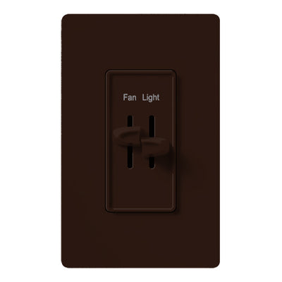 Lutron Skylark Quiet Fan/Light Control, 300W, 3-Speed, 120V, Brown, S2-LFSQ-BR