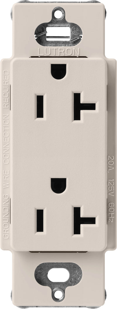 Lutron Claro 20 Amp Duplex Outlet, Taupe, SCR-20-TP
