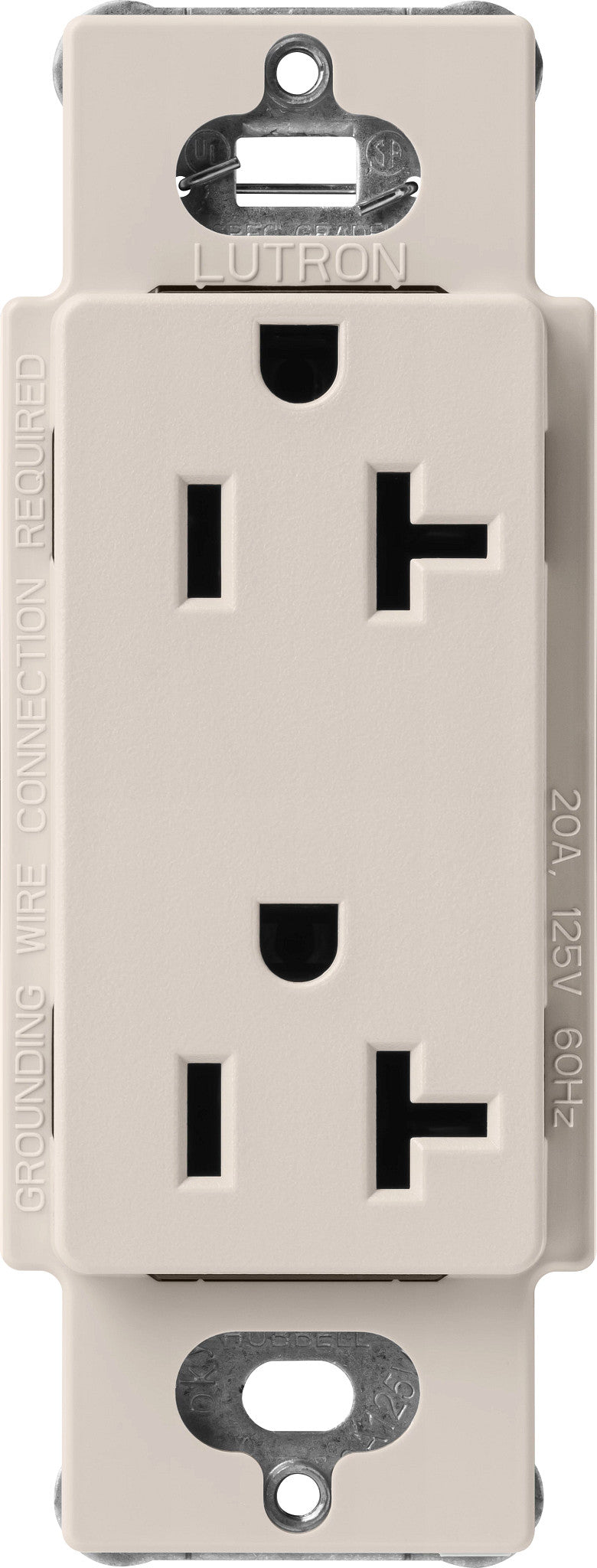 Lutron Claro 20 Amp Duplex Outlet, Taupe, SCR-20-TP