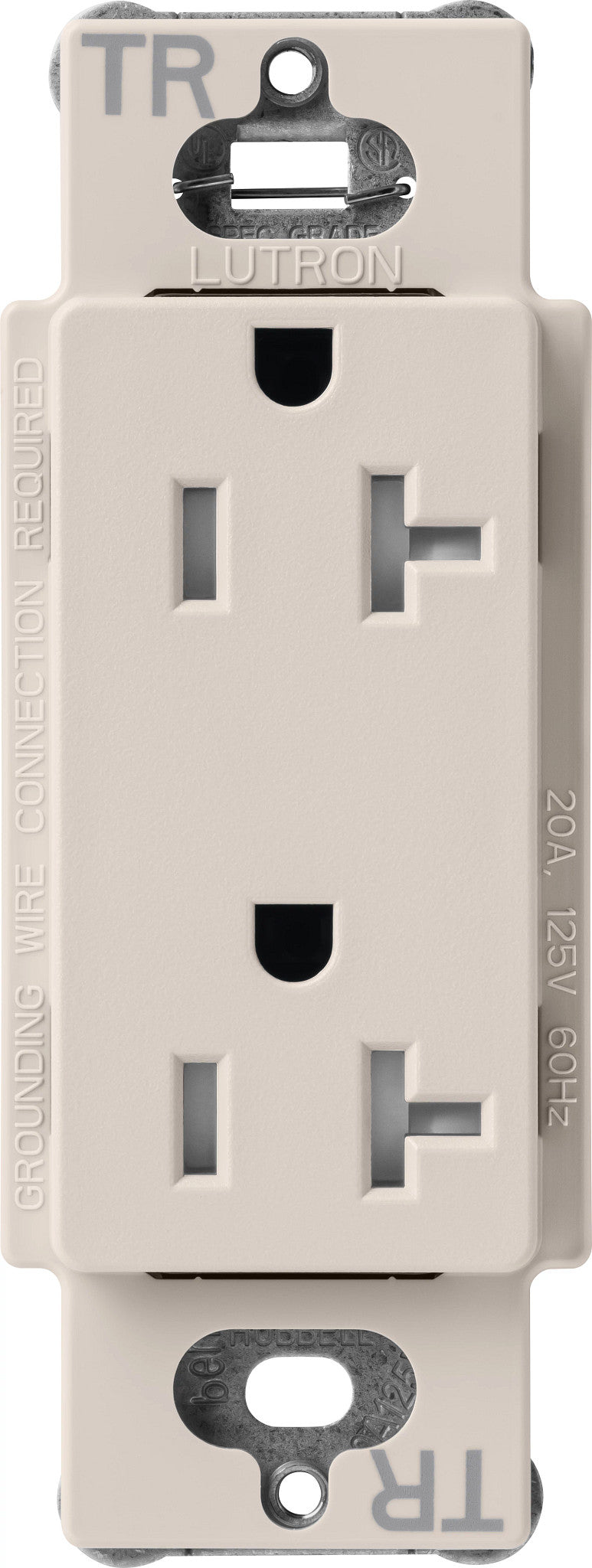 Lutron Claro Tamper-Resistant Duplex Receptacle, 20A, 125V, Taupe, SCRS-20-TR-TP