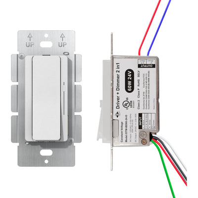 Select 60 Watts LED Decora Dimmer with Built-in 120V Input 24V DC Output Driver Class 2