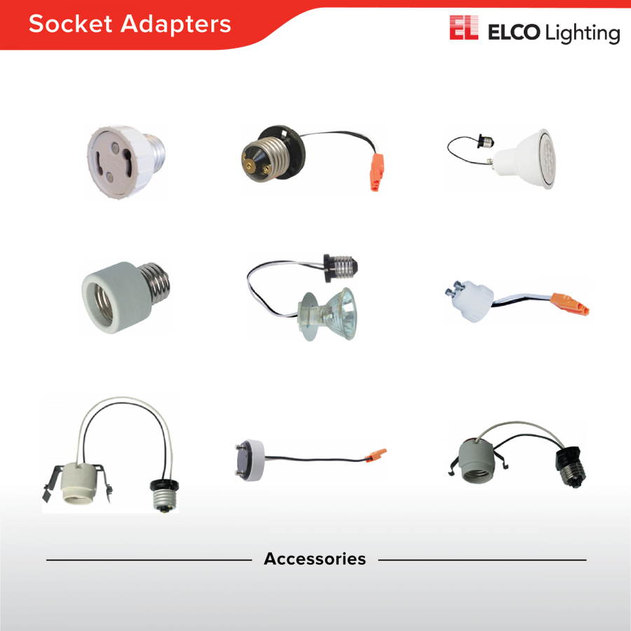 Elco Lighting Socket Adapter, MR16, 6" Leads, PSA32
