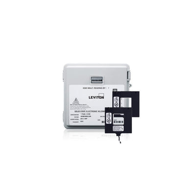 Leviton Mini Meter Kit Outdoor Surface Mount Mechanical Counter 120/208/240V 1P/3W 200A with two Split Core CTs, MO240-02W