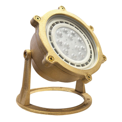 ABBA Lighting ULB02 Flood/Underwater Light, 12V PAR36, Cast Brass, Natural Brass, ULB02