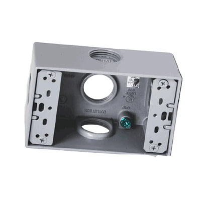 Westgate Mfg Electrical Box, 1/2 in. Trade Size, 5 Outlet Holes, Gray, W1B50-5X