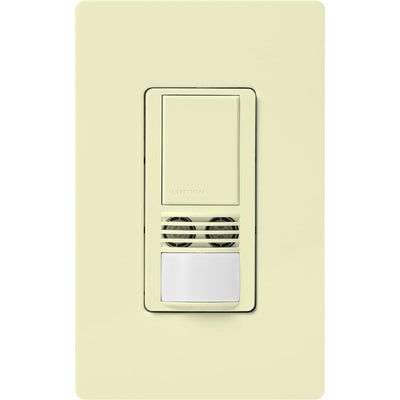 Lutron Maestro Dual Technology Vacancy Sensor Switch, XCT Technology, 180° Coverage, Almond, WMS-A102-V-AL