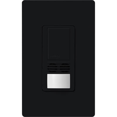 Lutron Maestro Dual Technology Vacancy Sensor Switch, XCT Technology, 180° Coverage, Black, Bulk, WMS-A102-V-BTBU