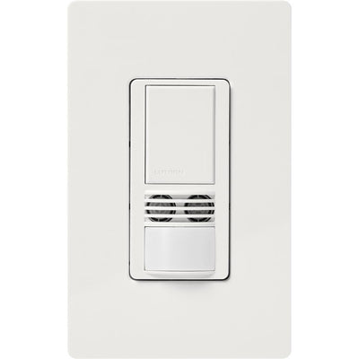 Lutron Maestro WMS-A102 Occupancy Sensor Switch, Dual Technology, 180° FOV, White, Bulk, WMS-A102-WTBU