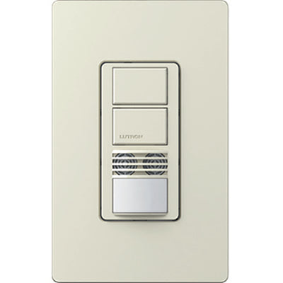 Lutron Maestro Dual Technology Occupancy Sensor, Dual-Circuit, No Neutral, Light Almond, WMS-A202-LA