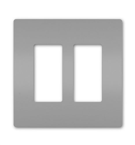 Wattstopper Radiant 2-Gang Screwless Wallplate, Gray, RWP262GRY