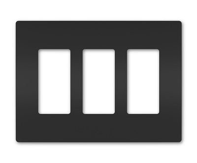Wattstopper Radiant 3-Gang Screwless Wallplate, Black, RWP263BK