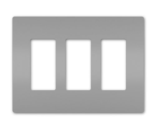Wattstopper Radiant 3-Gang Screwless Wallplate, Gray, RWP263GRY
