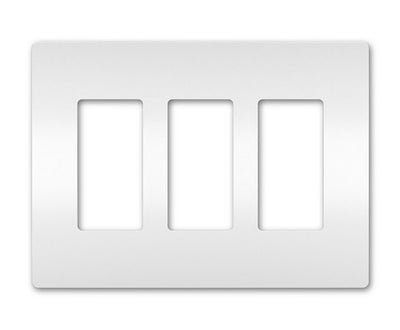 Wattstopper Radiant 3-Gang Screwless Wallplate, White, RWP263W