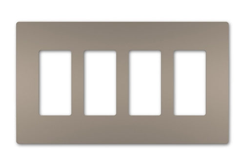 Wattstopper Radiant 4-Gang Screwless Wallplate, Nickel, RWP264NICC6
