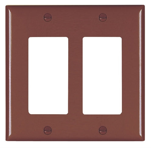 Wattstopper Thermoplastic 2-Gang Decorator Wall Plate, Brown, TP262