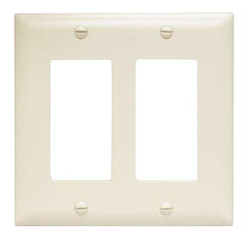 Wattstopper Thermoplastic 2-Gang Decorator Wall Plate, Light Almond, TP262LACC30