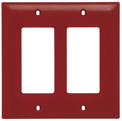 Wattstopper Thermoplastic 2-Gang Decorator Wall Plate, Red, TP262RED