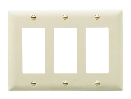 Wattstopper Thermoplastic 3-Gang Decorator Wall Plate, Ivory, TP263I