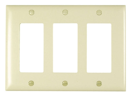 Wattstopper Thermoplastic 3-Gang Decorator Wall Plate, Light Almond, TP263LA