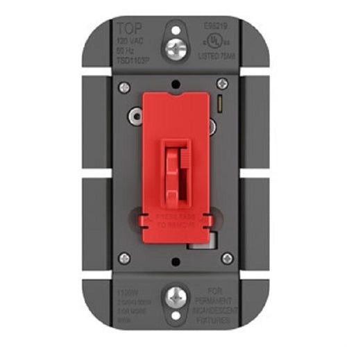 Wattstopper Toggle Slide Dimmer Incandescent Single Pole/3-Way, 1100WRed, TSD1103PRED