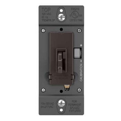 Wattstopper 0-10V Fluorescent/ LED Single Pole/3-Way Toddle Slide Dimmer, Preset, Brown, TSD4FBL3P