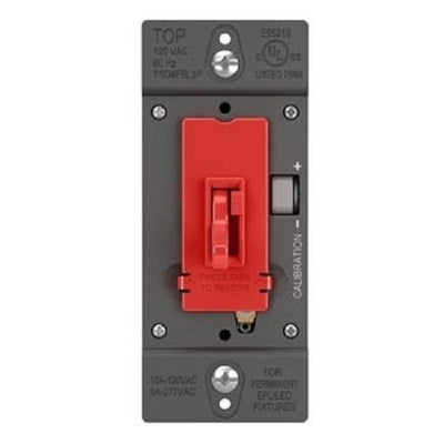 Wattstopper 0-10V Fluorescent/ LED Single Pole/3-Way Toddle Slide Dimmer, Preset, Red, TSD4FBL3PRED