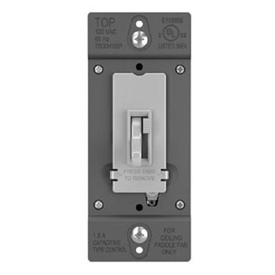 Wattstopper 1.6A Single-Pole/3-Way, Preset Fan Speed Control and De-Hummer, Gray, TSDDH163PGRY
