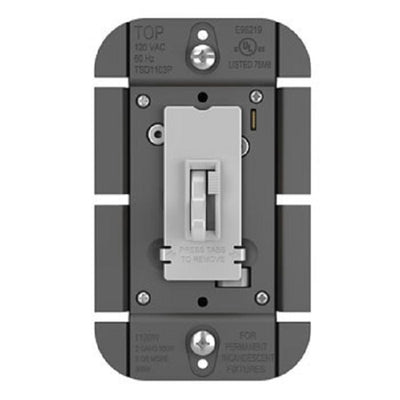 Wattstopper 250W SSL7A-Compliant LED/ CFL/ Incandescent Single Pole/ 3-Way Toggle Slide Dimmer, Gray, TSDSSL7APGRY