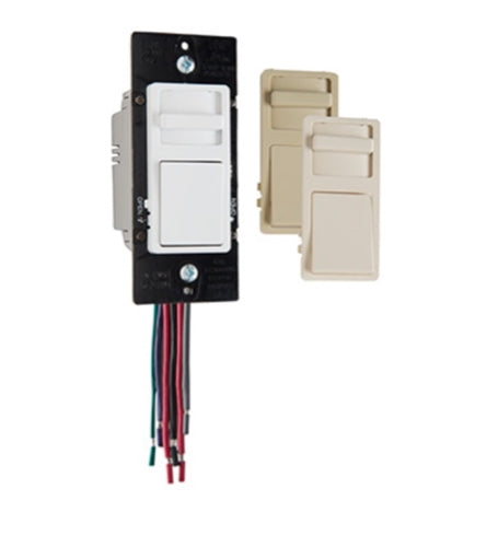 Wattstopper Wide Slide 0-10V Fluorescent/LED Single Pole/3-Way Slide Dimmer, Preset, Tri-Color, WS4FBL3PTC