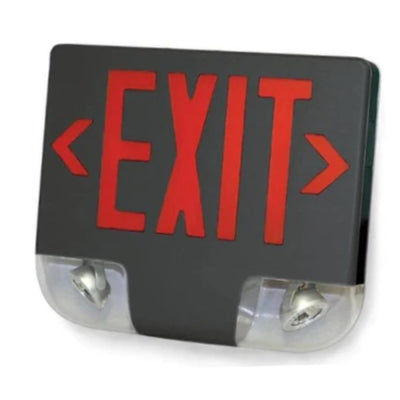 Westgate XT LED Adjustable Head Exit Emergency Combo - Red Letters - Black Trim - Battery Backup - 120-277V, XT-C-ADJ-3RBBEM