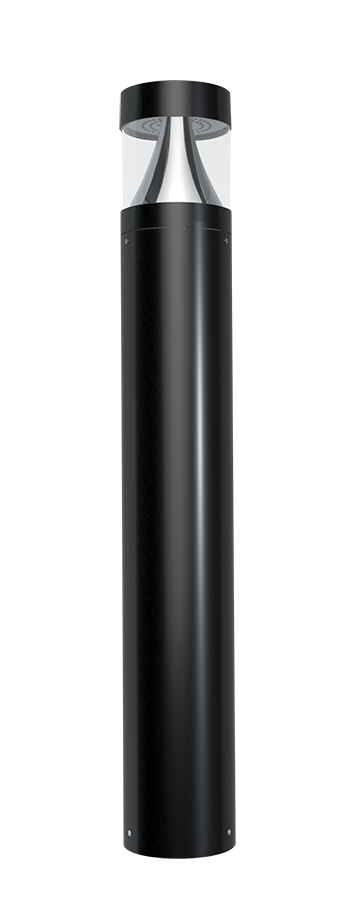 RAB Lighting B17 LED Round Bollard, Flat Top, CCT Selectable, 1,959 thru 3,409 Lumens, 120-277V, Black, B17B