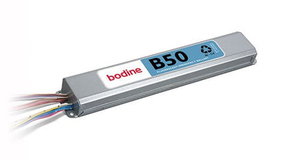 Bodine Fluorescent Emergency Ballast, 1-2 Lamp T5 T8 4-Pin Compact, 1400 Lumens, B50