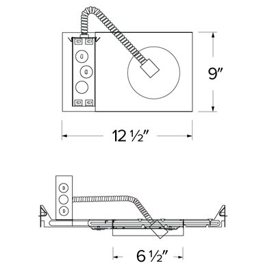 Elco Lighting Birch 6" Commercial Plaster Frame, 90 Min Battery Backup, ELB6PF-EM5