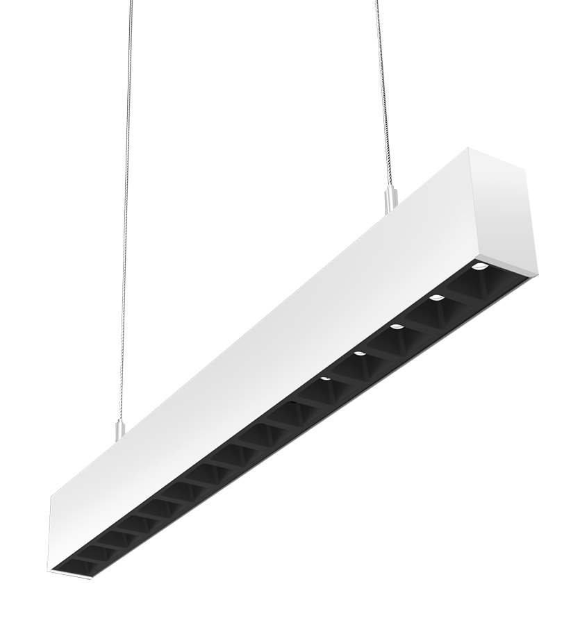 RAB Lighting BOA 2' Downlight, 20/14/12/10/5W, CCT Selectable, Louver Lens, White, BOA2PLW