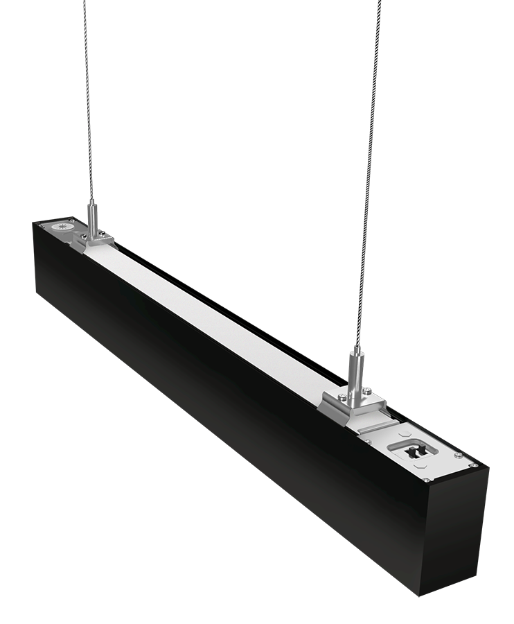 RAB Lighting BOA 2' Up & Downlight Pendant, 20W, CCT Selectable, Louver Lens, Black, BOA2PLUB
