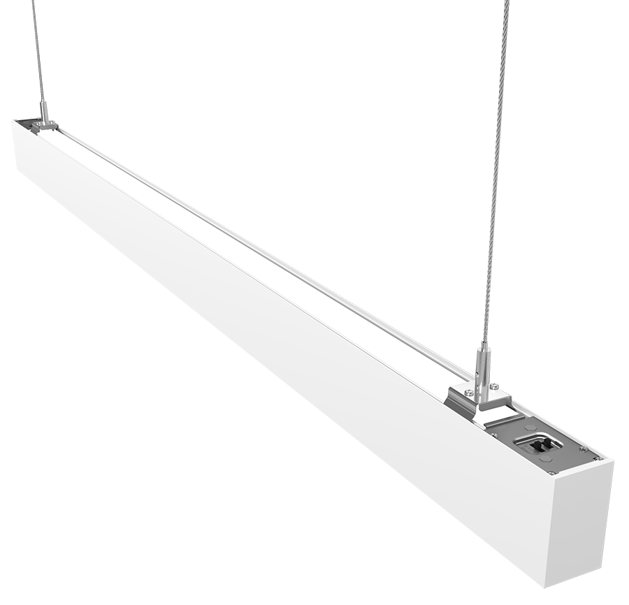 RAB Lighting BOA 4' Up & Downlight Pendant, 40W, CCT Selectable, Louver Lens, White, BOA4PLUW