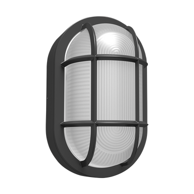 RAB Lighting BULKH Wall Sconce, 20/16/12W, CCT Selectable, Photocell, Oval, Bronze, BULKH20