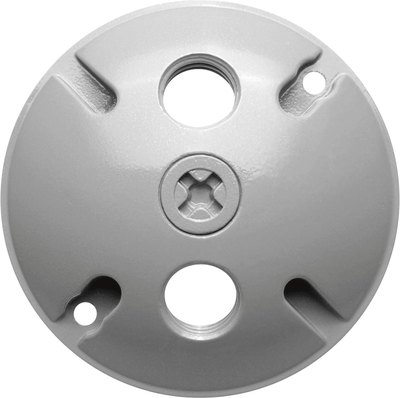 RAB Lighting 3 Hole Die Cast 4" Round Cover, Silver Gray, C103