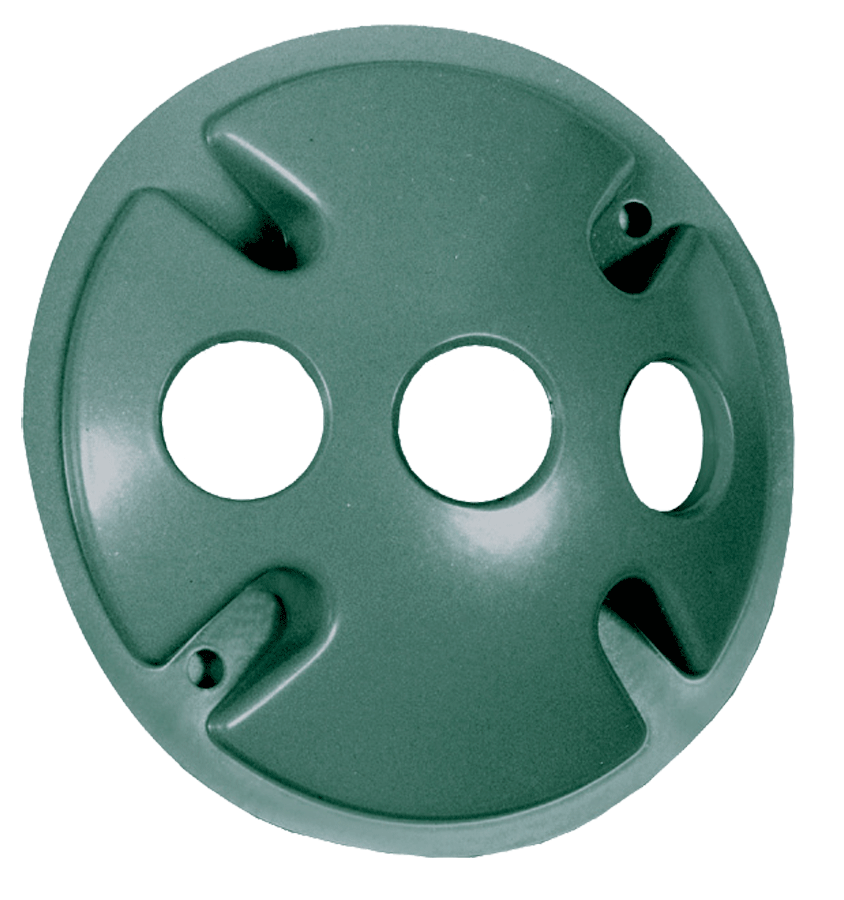 RAB Lighting 3 Hole Die Cast 4" Round Cover, Verde Green, C103VG