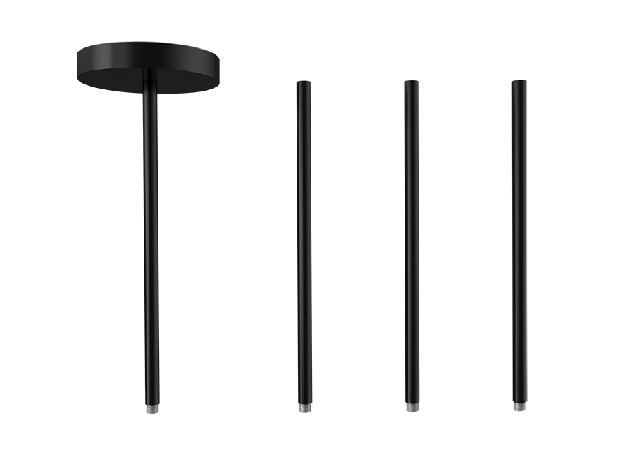 RAB Lighting 48" Pendant Stem for CD34 LED Cylinders, Black, CD34STEM-K