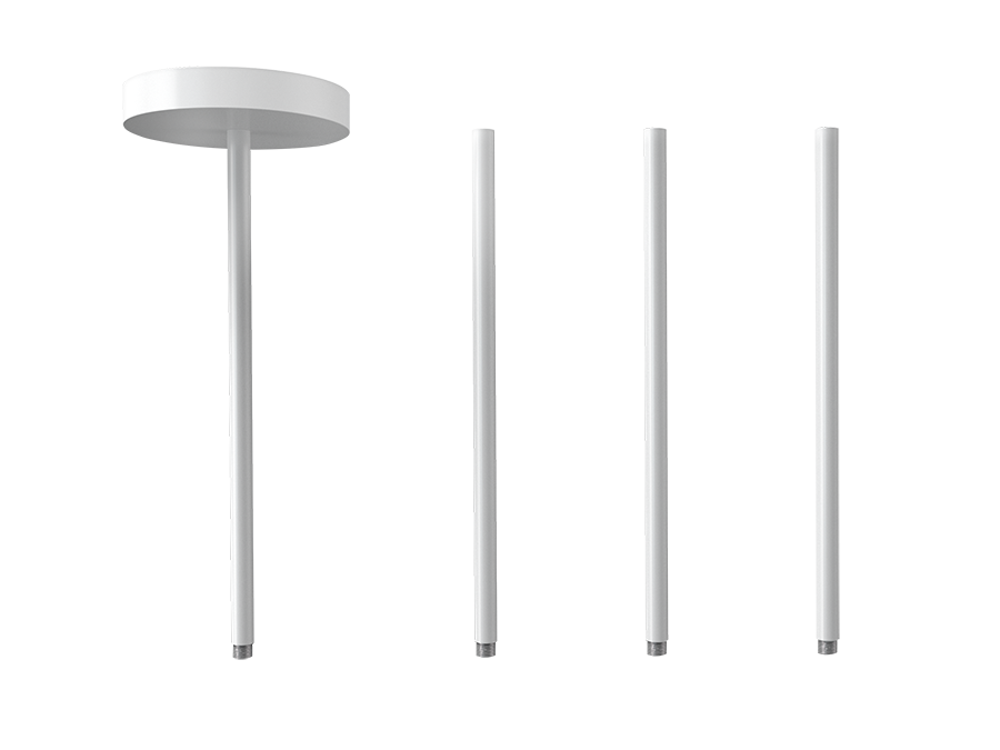 RAB Lighting 48" Pendant Stem for CD34 LED Cylinders, White, CD34STEM-W