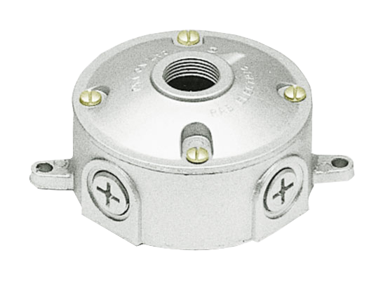 RAB Lighting Weatherproof Round Box, 1/2 Inch Tap, Cover With (1) 3/4 Inch Tap, VXJ2