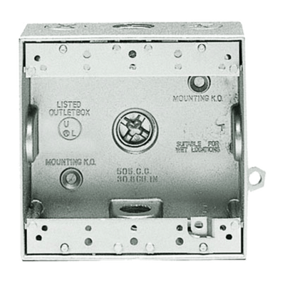 RAB Lighting Weatherproof Double Outlet Box, (3) 1/2 Inch Tap, BD3
