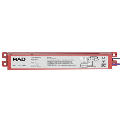 RAB Lighting LED Emergency Backup Driver for Type B Tubes, UL 924, 90-Minute, DRI-10-EMGR-TYPE B