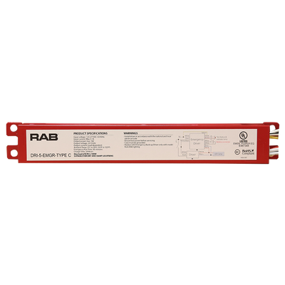 RAB Lighting LED Emergency Backup Driver for Type C Tubes, UL 924, 90-Minute, DRI-5-EMGR-TYPE C