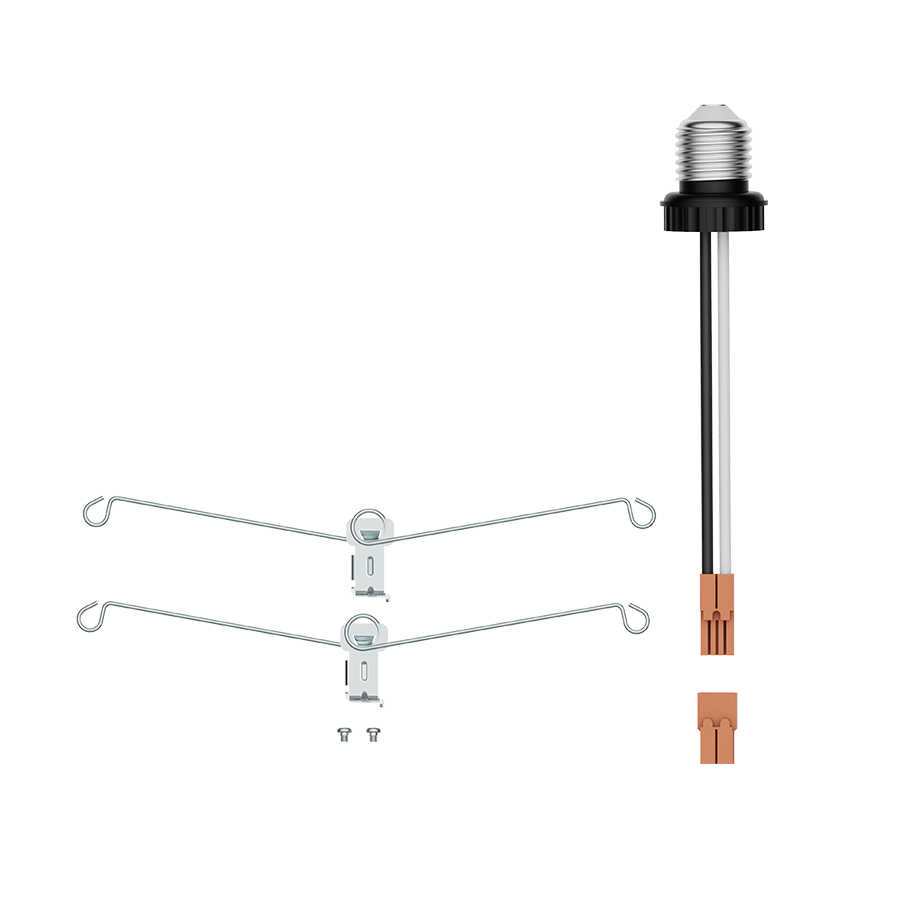 RAB Lighting Torsion Springs and Socket Adapter for 6" DISK LED Surface Mount Lights Recessed Housing Installations, DSK34-6-ACC