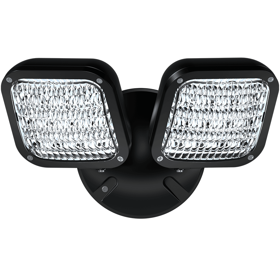 RAB Lighting Emergency Outdoor Remote LED Dual Head, High Lumen, Black, EREMOTEOUT-HB