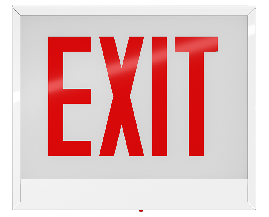 RAB Lighting Chicago Approved LED Exit Sign, Single Face, Battery Backup, 120/277, EXIT-1CH-E