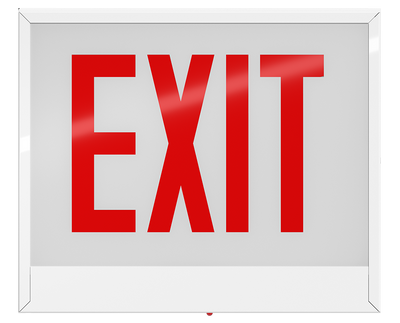 RAB Lighting Chicago Approved LED Exit Sign, Battery Backup, 120/277, EXIT-CH-E